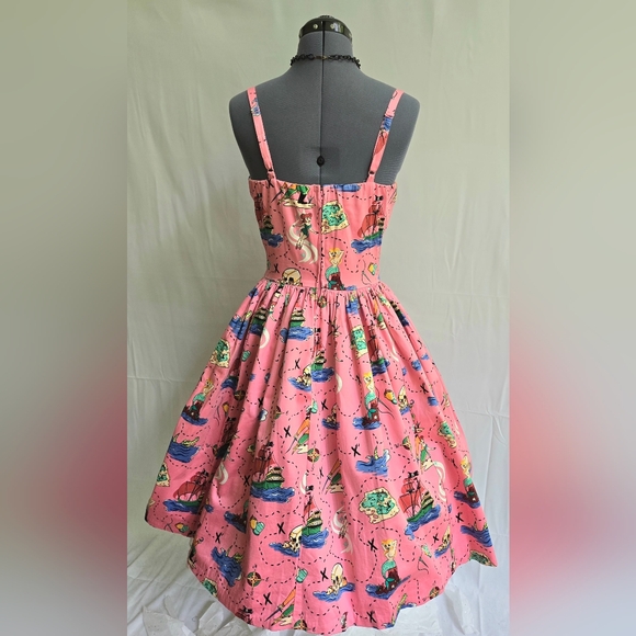 🪝Off The Hook - "Neverland" Jenny Dress Micheline Pitt Art Pinup Couture L - Picture 6 of 14